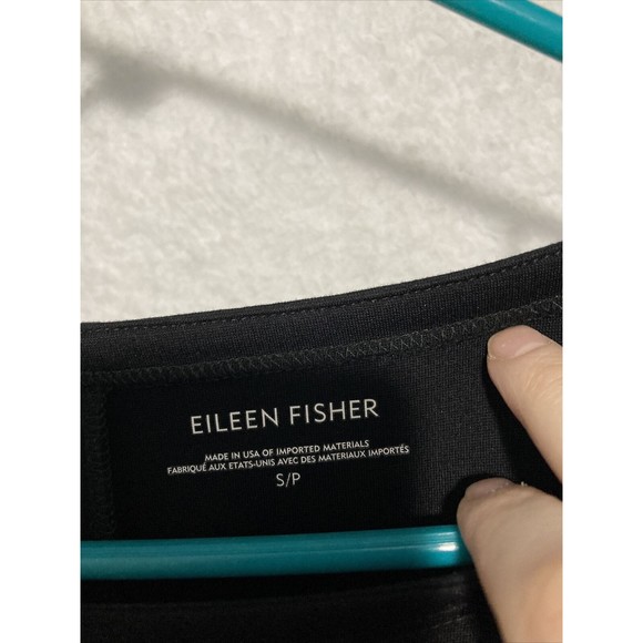 Eileen Fisher Black Dress 3/4 Sleeve Tencel lyocell Size Small Womens capsule - Picture 2 of 8